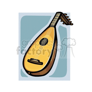 Clipart image of an acoustic guitar with a stylized, abstract design.