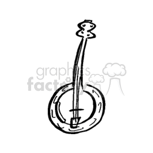 Black and white Banjo - Stringed Musical Instrument