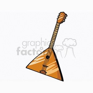 Illustration of a balalaika, a traditional stringed musical instrument with a triangular body and a long neck.