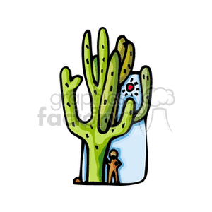 Desert Cactus with Person