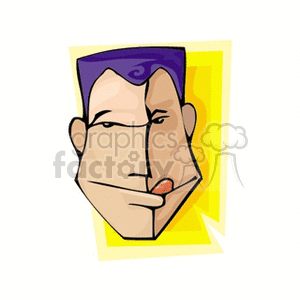 Abstract clipart of a man's face with a playful expression and tongue sticking out.