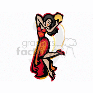 Dancing Woman with Tambourine