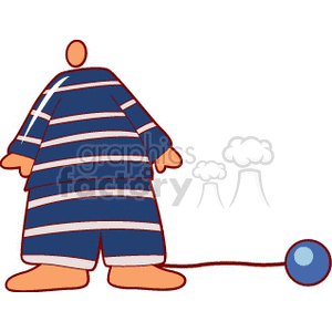 Cartoon Prisoner with Ball and Chain