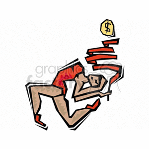 Clipart illustration of a person doing gymnastics with a ribbon