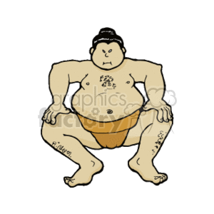 Sumo Wrestler in Traditional Attire