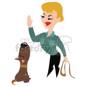 A Female Dog Trainer Holding a Leash