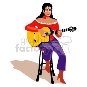 Woman Playing Guitar