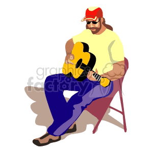 Man playing the acoustic guitar