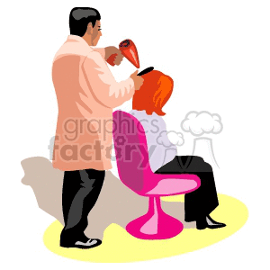 Hairstylist Blow-Drying Hair