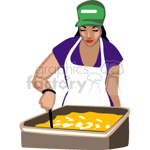 girl deep frying food