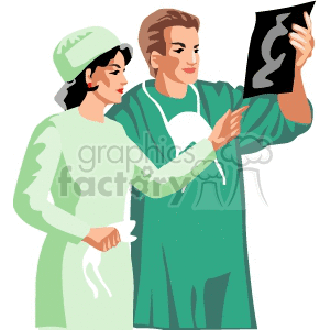 doctors looking at x-ray results