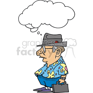 Middle-Aged Man with Thought Cloud