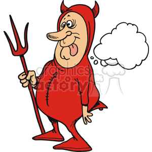 Cartoon devil making  funny face