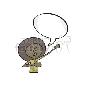 Expressive Cartoon Character with Speech Bubble