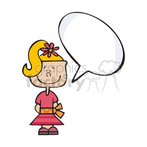 Cute Girl with Speech Bubble