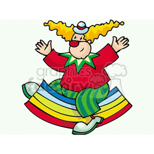 Colorful Cartoon Circus Clown