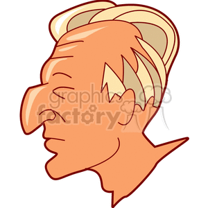 Cartoon Man's Profile with Prominent Nose