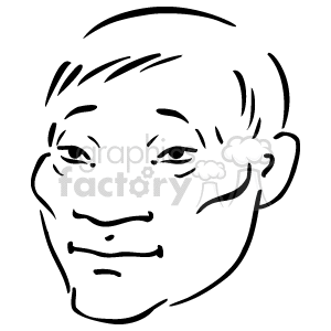 Line Art Drawing of a Human Face