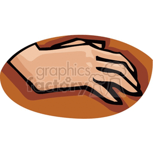 Clipart image of a cartoon hand resting on a surface.