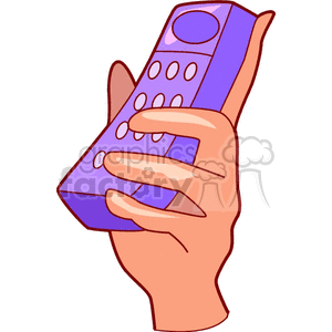 Cartoon hand holding a cell phone