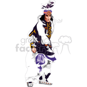 Native American Man in Traditional Dance Attire