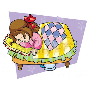 A Little Girl In Bed Sleeping Clipart Commercial Use Gif Jpg Wmf Svg Clipart 1565 Graphics Factory
