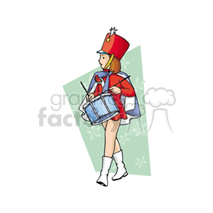 Band girl with drum