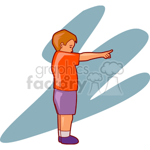 Little boy standing and pointing
