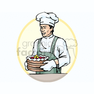 Cartoon chinese cake baker 