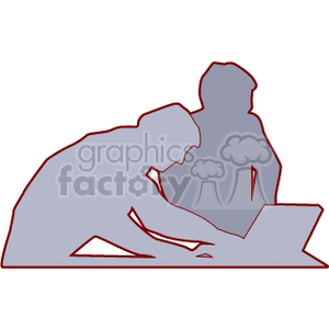 two people working on a computer