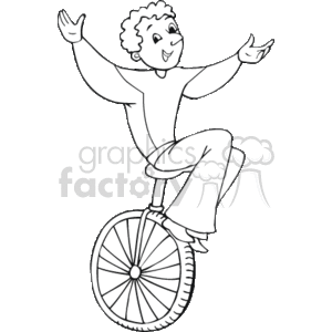 Happy Person Riding Unicycle