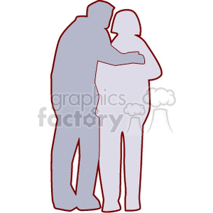 Silhouette of a couple embracing, symbolizing love and togetherness.