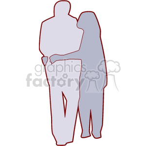 Silhouette of Romantic Couple Embracing