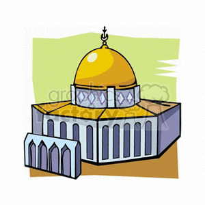 Islamic Mosque with Golden Dome