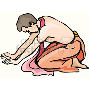 Image of a Kneeling Person in Prayer