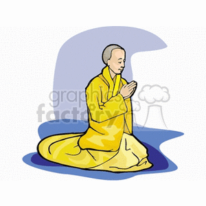 Meditative Prayer in Yellow Robe