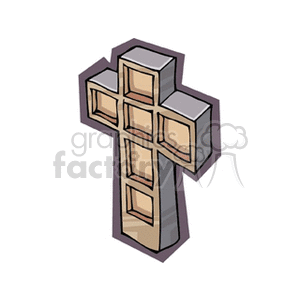 3D Cross with Grid Pattern