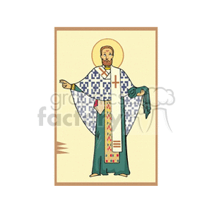 Illustration of a Religious Figure in Vestments