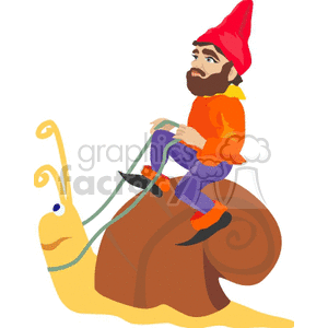 Gnome Riding a Snail