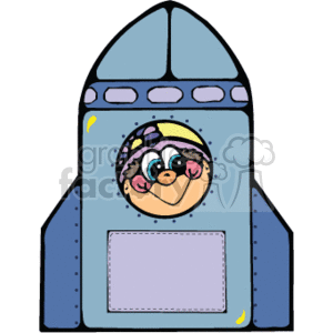 spaceship with a person inside