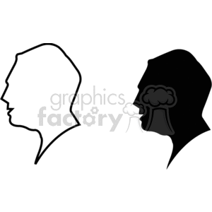 Silhouette of a mans head.