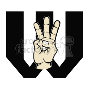 sign language letter W