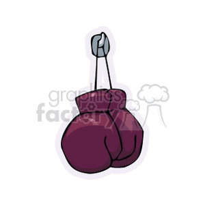 boxing gloves hanging on a hook