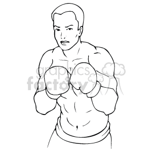 Boxer in Fighting Stance - Sports Boxing