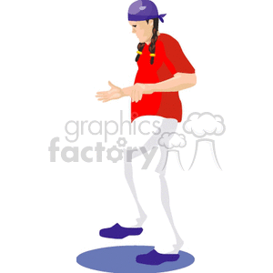 Person in Red Shirt Standing on One Leg