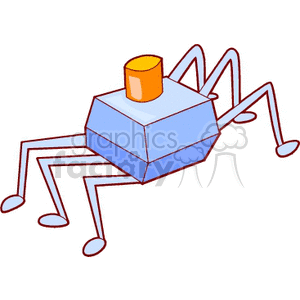 Robotic Spider with Orange Button