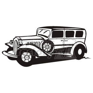 black and white antique car