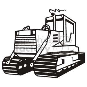 Black and white bulldozer