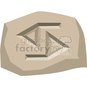 Clipart image of a stone engraved with the Cancer symbol, representing the zodiac sign Cancer associated with horoscopes and astrology.