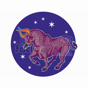 Taurus Zodiac Sign - Bull with Starry Background